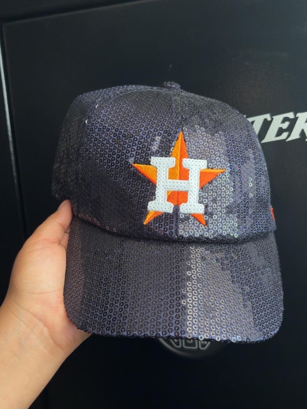 Houston Astros Navy Sequin Logo Baseball Cap